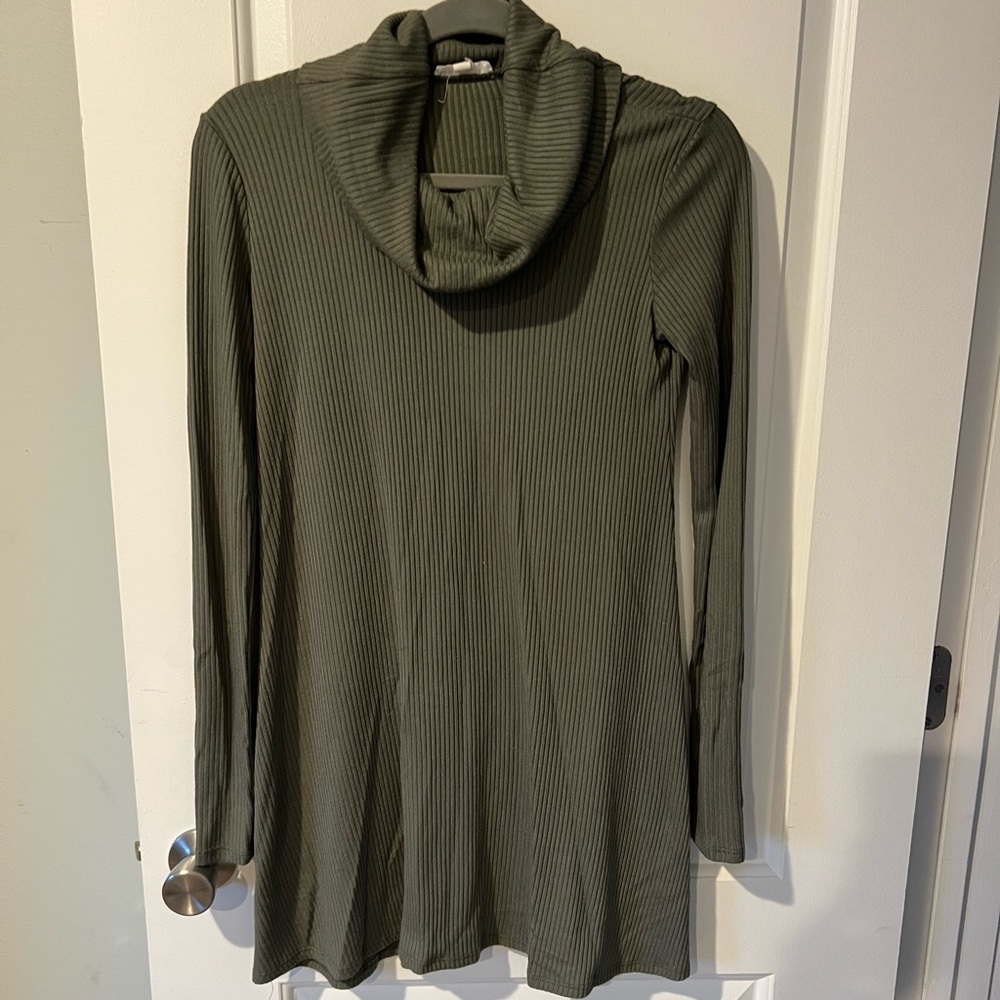 Lightweight olive Sweater Dress